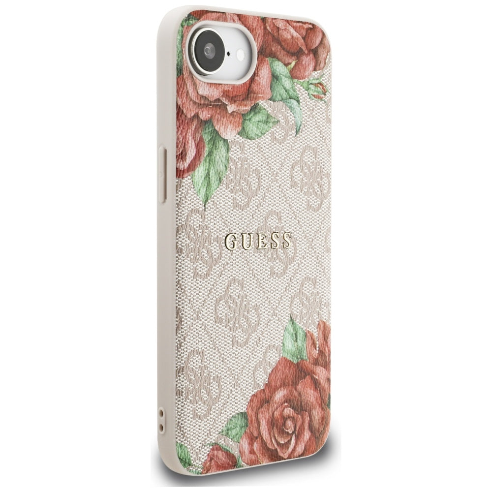 MagSafe-deksel for Apple iPhone 17e / 16e, Guess, 4G Flowers Print, Rosa