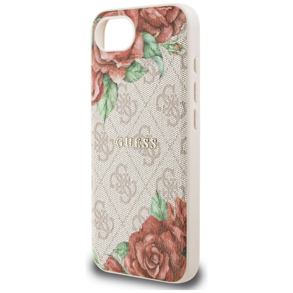 MagSafe-deksel for Apple iPhone 17e / 16e, Guess, 4G Flowers Print, Rosa