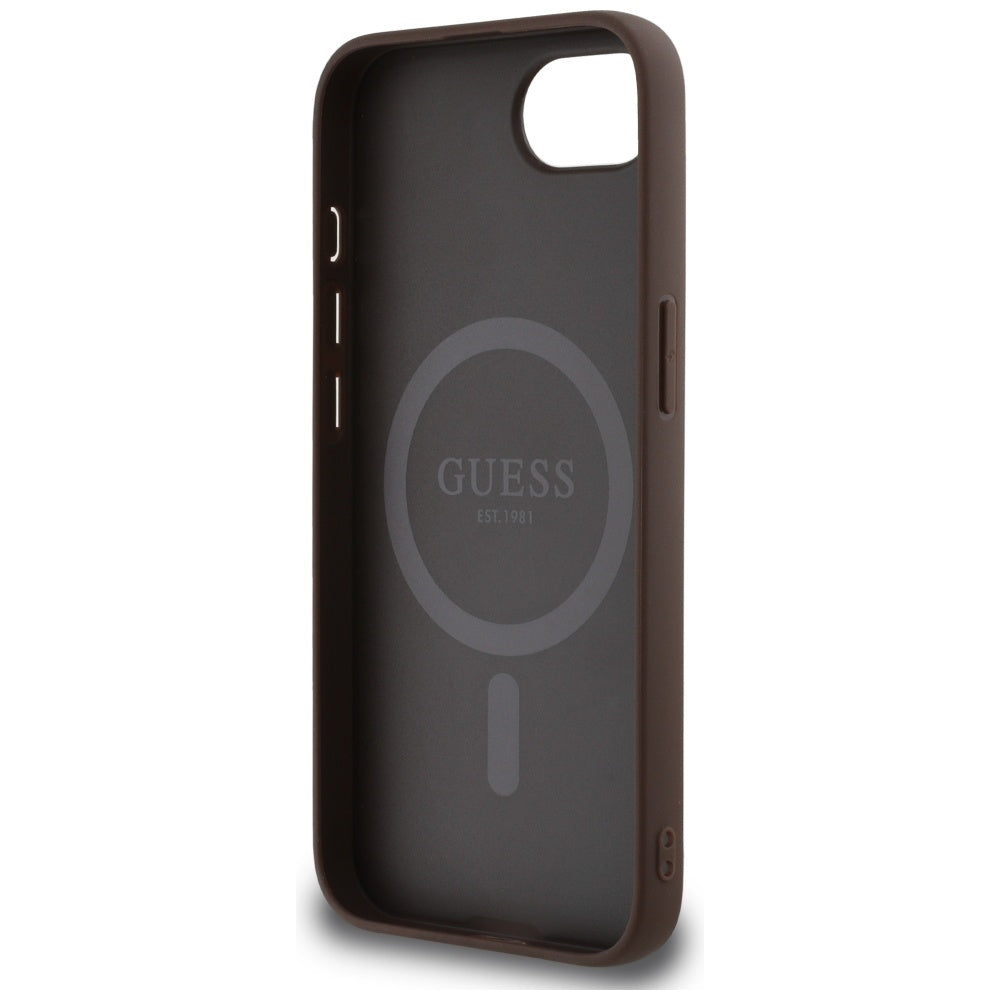 MagSafe-deksel for Apple iPhone 17e / 16e, Guess, 4G Ring Classic Logo, Brun