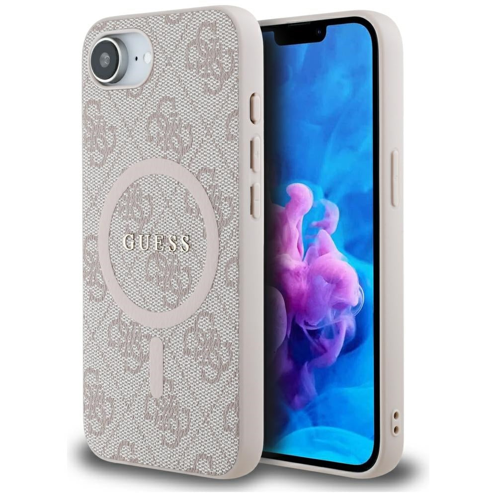 MagSafe deksel for Apple iPhone 17e / 16e, Guess, 4G Ring Classic Logo, Rosa