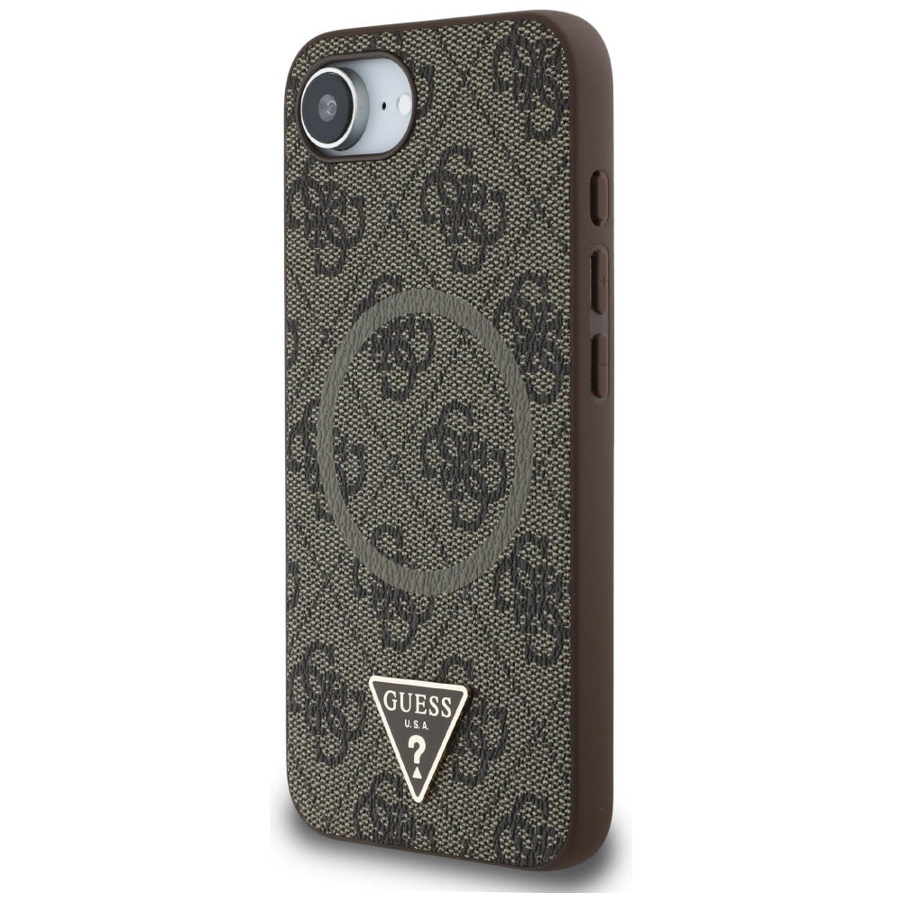MagSafe-deksel for Apple iPhone 17e / 16e, Guess, 4G Ring Triangle Logo, Brun