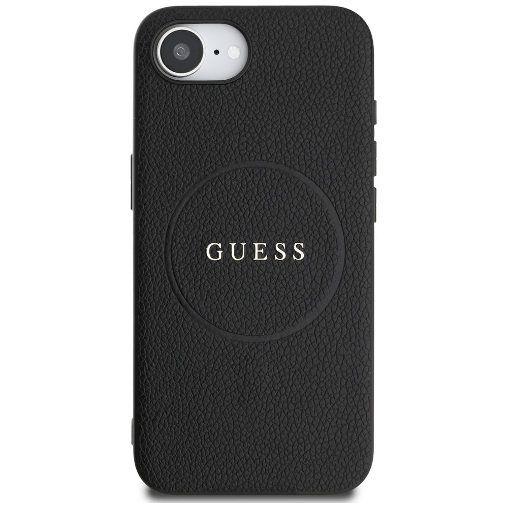 MagSafe-deksel for Apple iPhone 17e / 16e, Guess, Grained Gold Ring, Svart