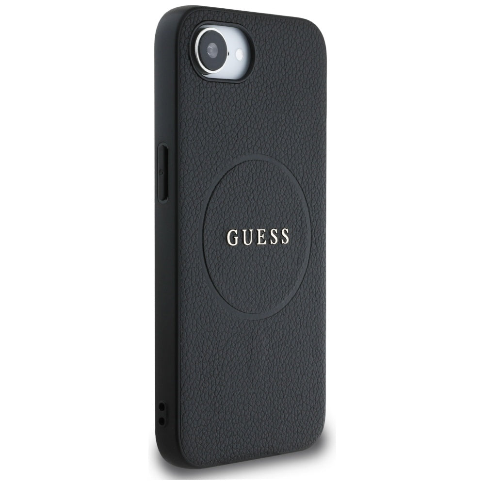 MagSafe-deksel for Apple iPhone 17e / 16e, Guess, Grained Gold Ring, Svart