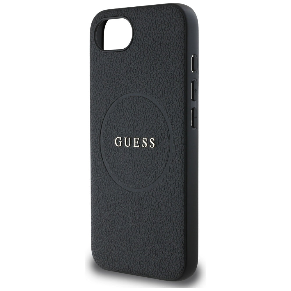 MagSafe-deksel for Apple iPhone 17e / 16e, Guess, Grained Gold Ring, Svart