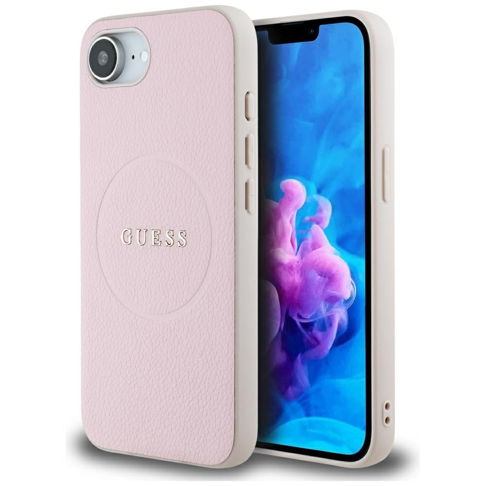 MagSafe deksel for Apple iPhone 17e / 16e, Guess, Grained Gold Ring, Rosa