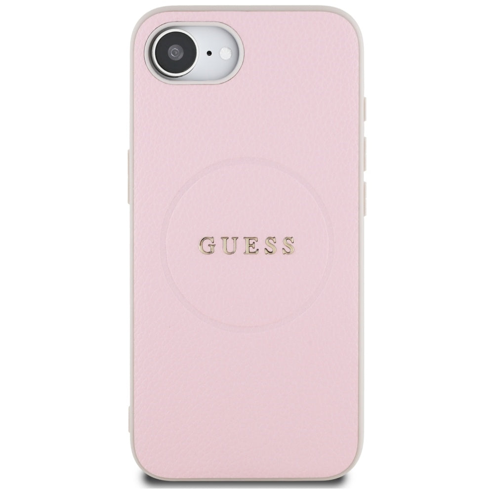 MagSafe deksel for Apple iPhone 17e / 16e, Guess, Grained Gold Ring, Rosa