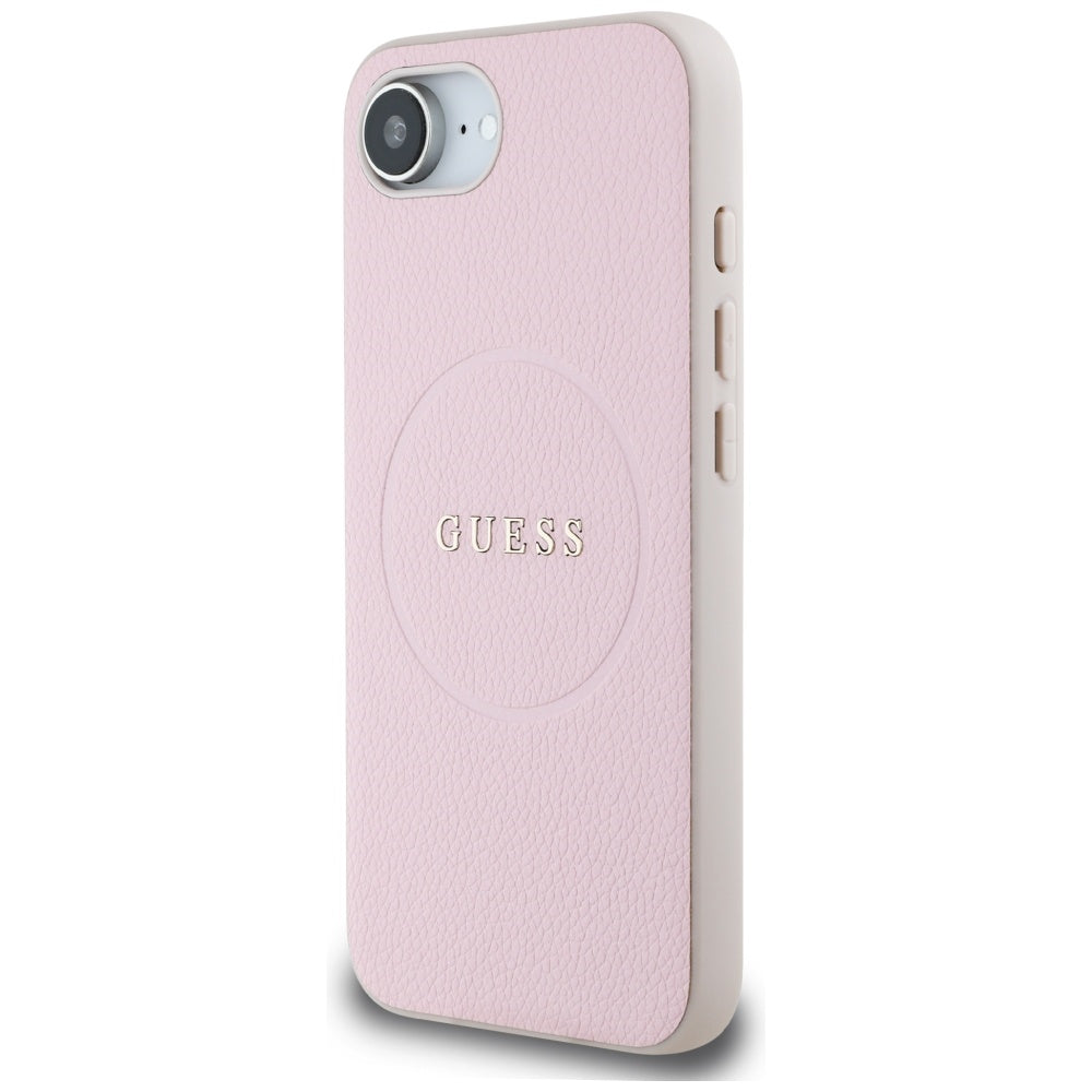 MagSafe deksel for Apple iPhone 17e / 16e, Guess, Grained Gold Ring, Rosa
