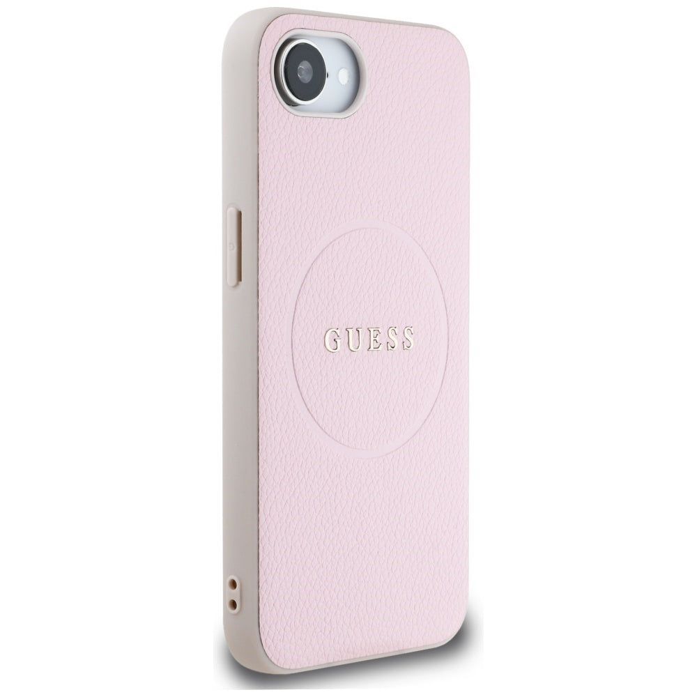 MagSafe deksel for Apple iPhone 17e / 16e, Guess, Grained Gold Ring, Rosa