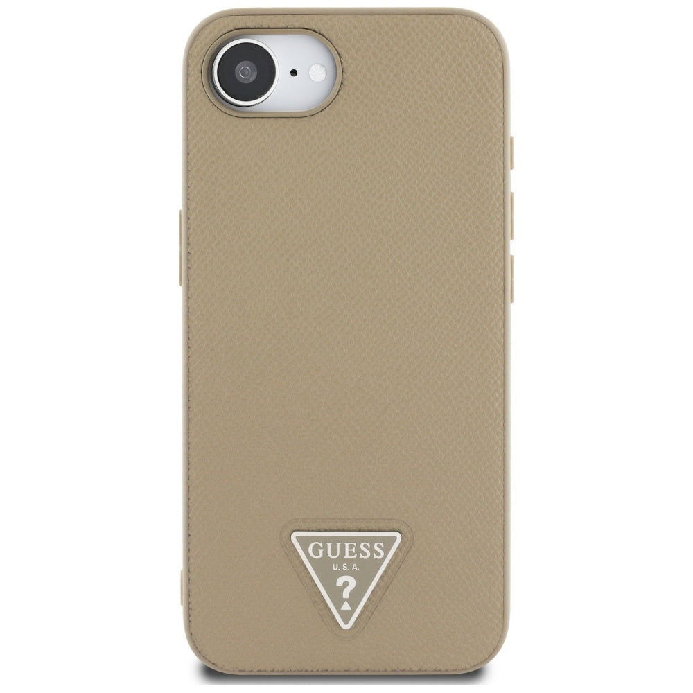 MagSafe-deksel for Apple iPhone 17e / 16e, Guess, Grained Triangle Logo, Brun
