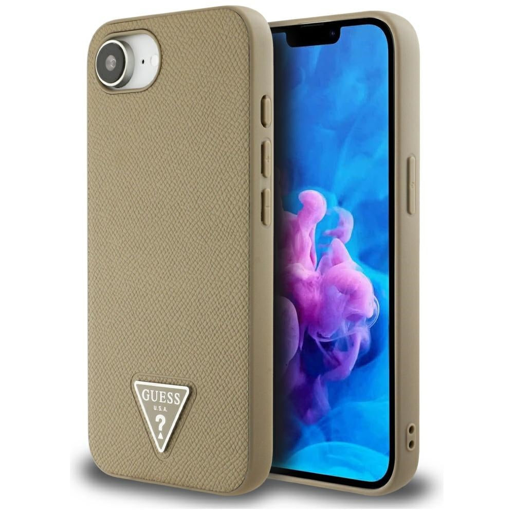 MagSafe-deksel for Apple iPhone 17e / 16e, Guess, Grained Triangle Logo, Brun