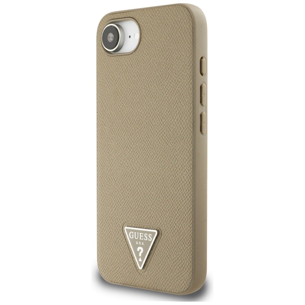 MagSafe-deksel for Apple iPhone 17e / 16e, Guess, Grained Triangle Logo, Brun