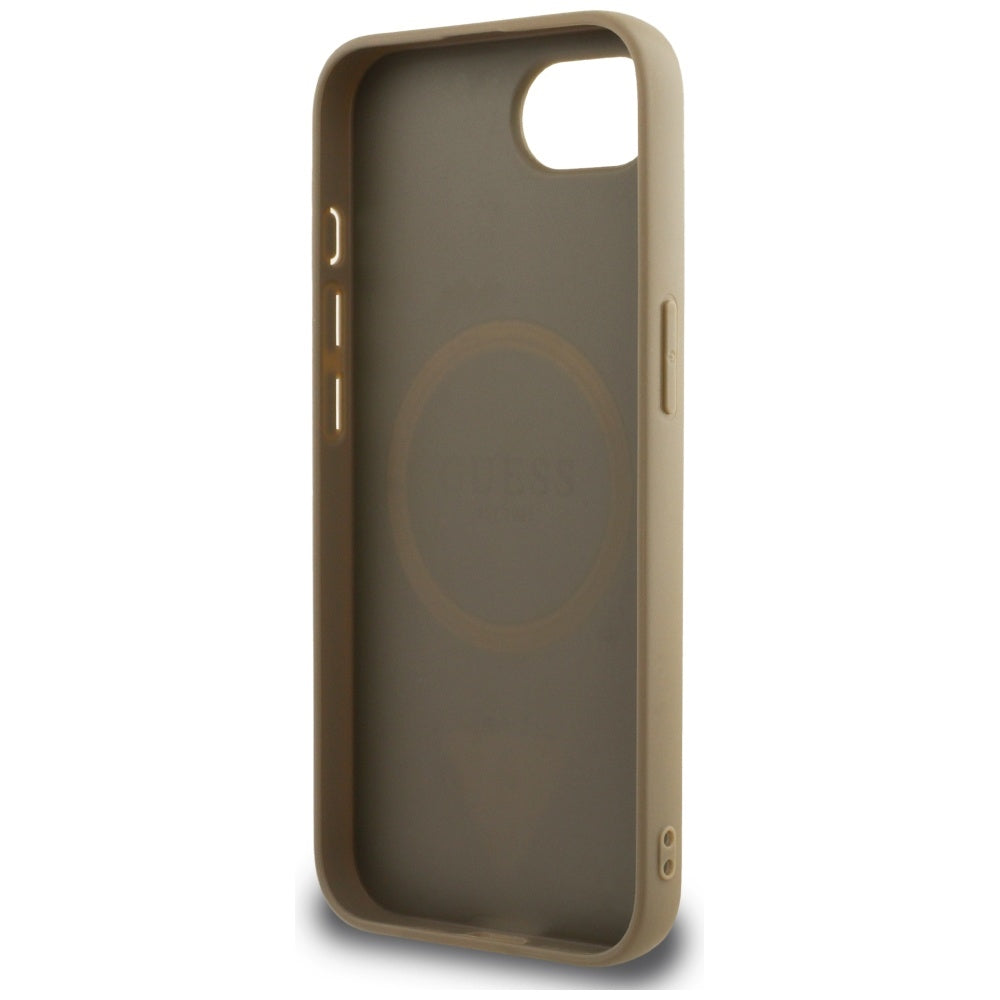 MagSafe-deksel for Apple iPhone 17e / 16e, Guess, Grained Triangle Logo, Brun