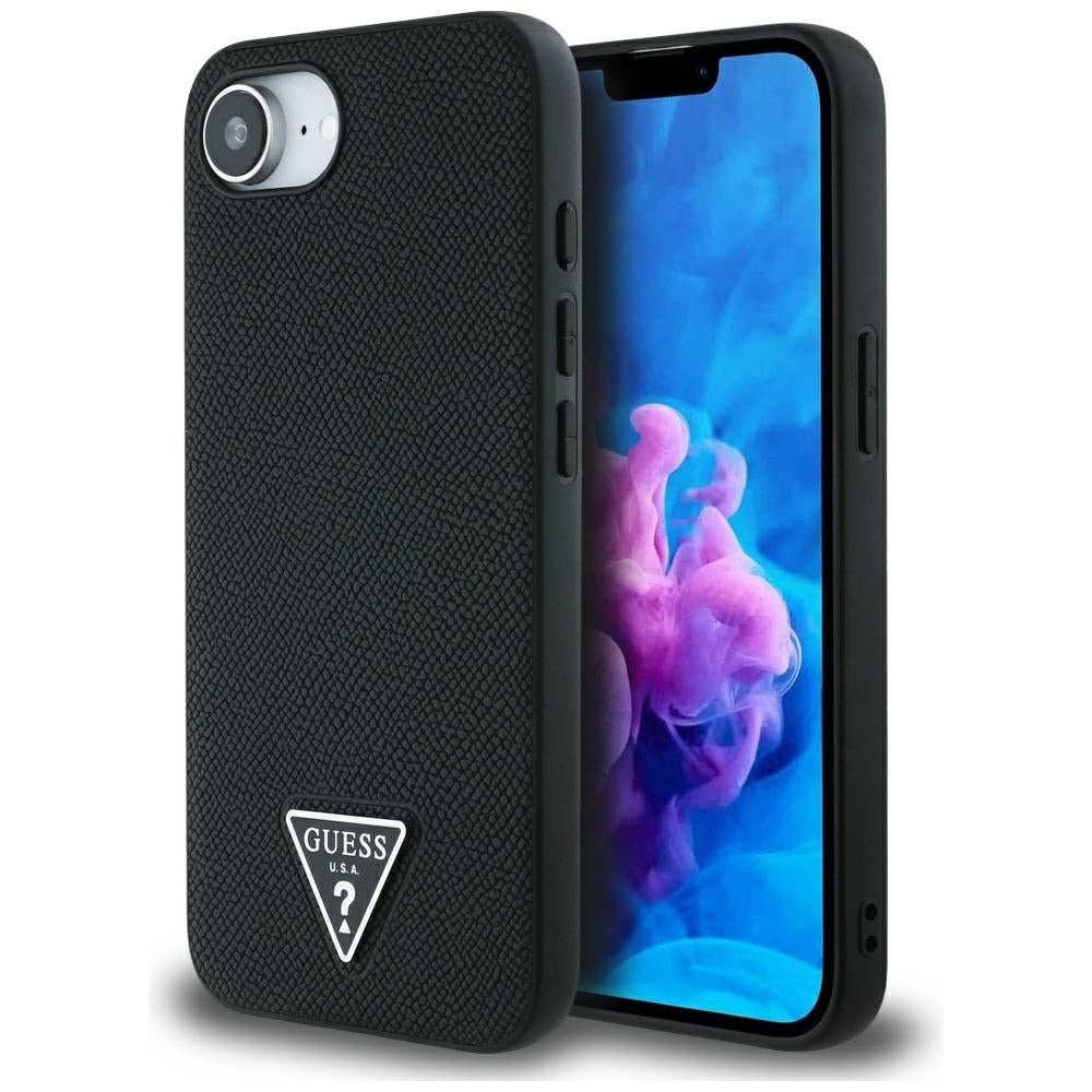MagSafe-deksel for Apple iPhone 17e / 16e, Guess, Grained Triangle Logo, Svart
