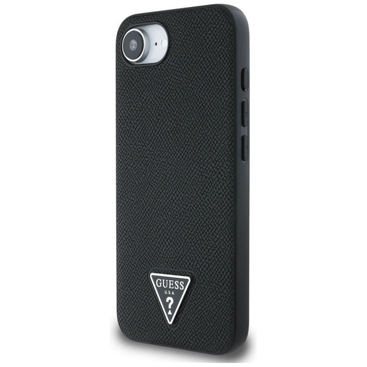 MagSafe-deksel for Apple iPhone 16e, Guess, Grained Triangle Logo, Svart