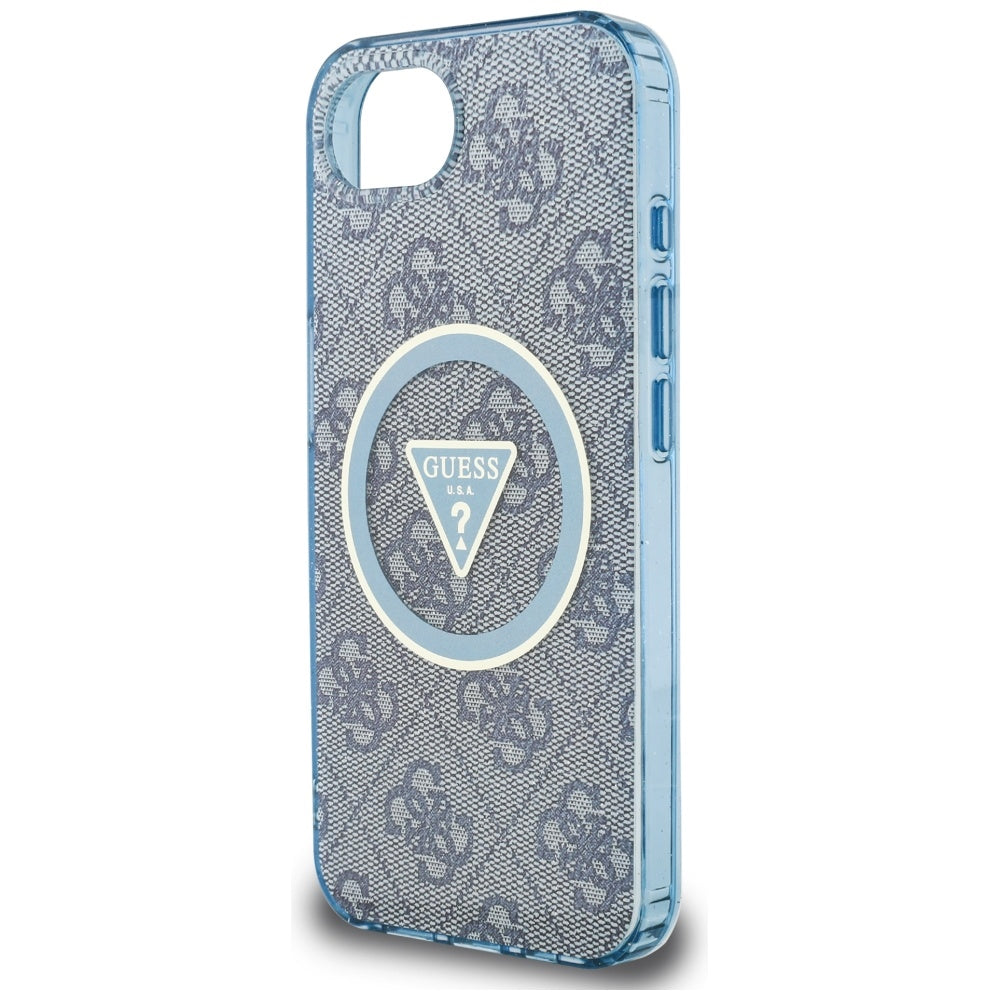 MagSafe-deksel for Apple iPhone 17e / 16e, Guess, IML Glitter 4G Circle Triangle, Blå