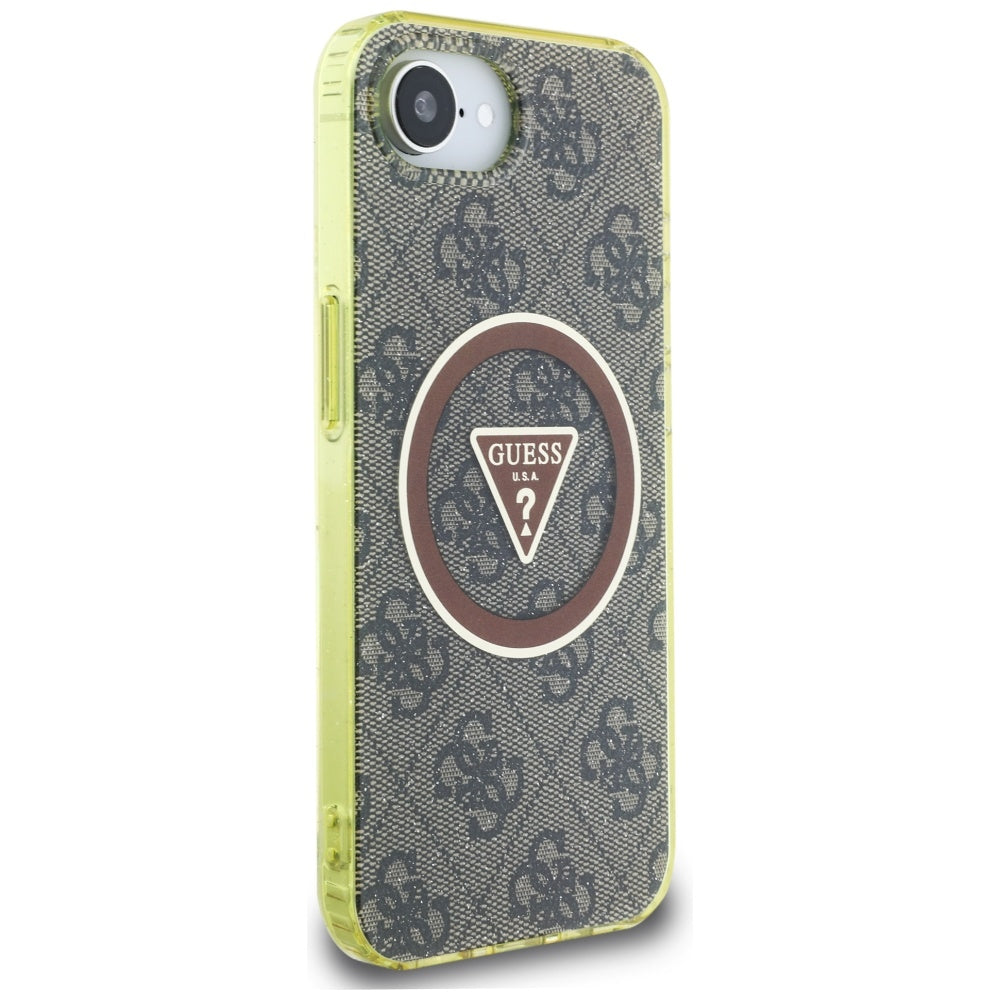 MagSafe-deksel for Apple iPhone 17e / 16e, Guess, IML Glitter 4G Circle Triangle, Brun
