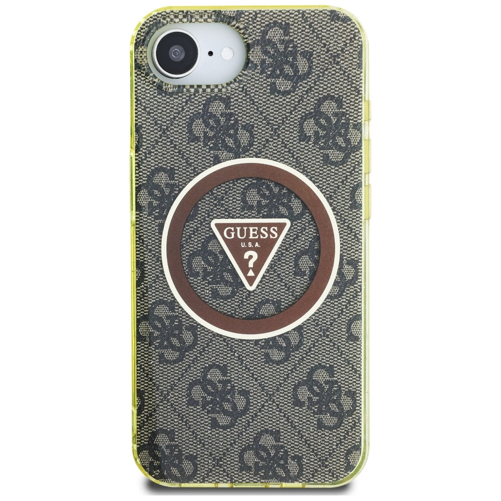 MagSafe-deksel for Apple iPhone 17e / 16e, Guess, IML Glitter 4G Circle Triangle, Brun