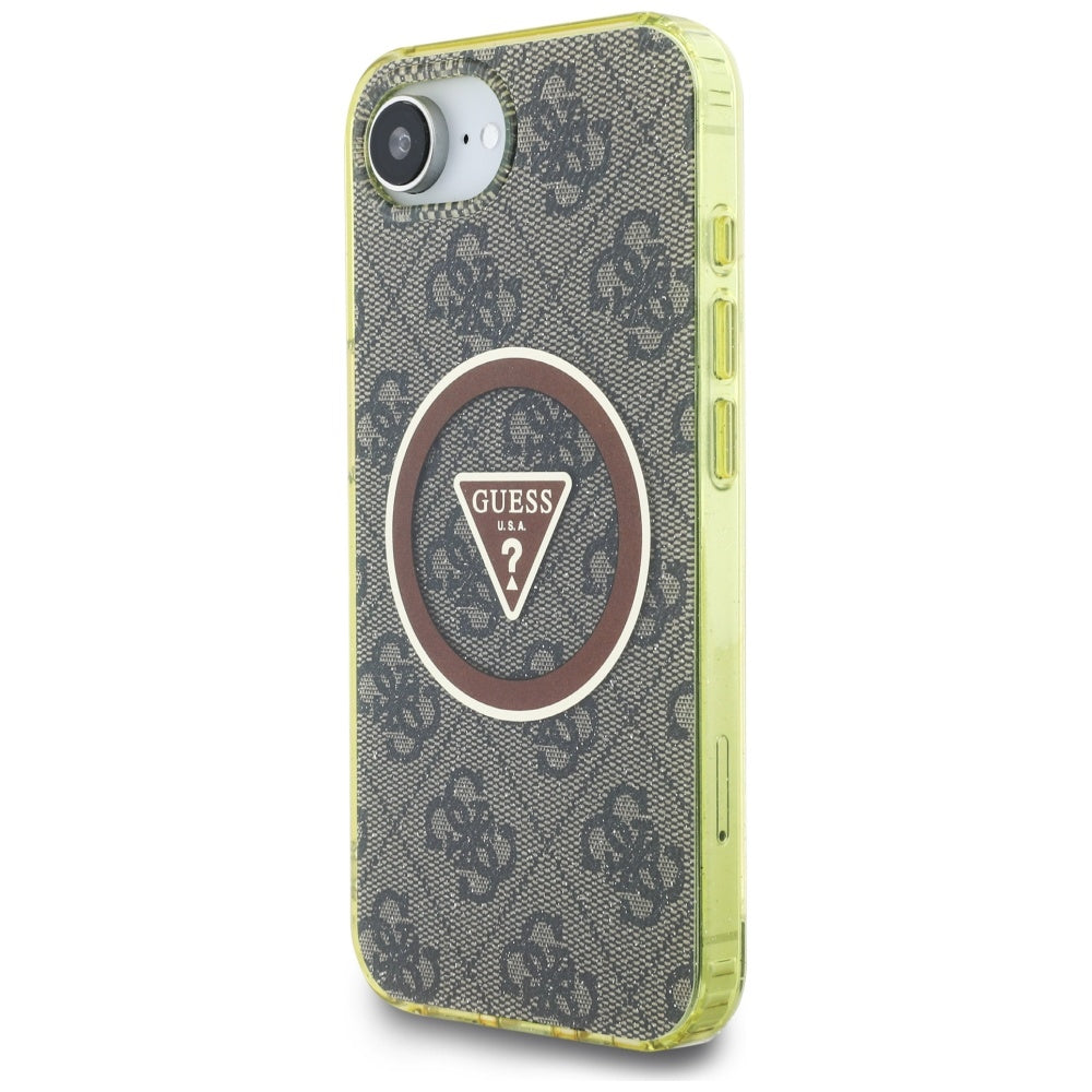 MagSafe-deksel for Apple iPhone 17e / 16e, Guess, IML Glitter 4G Circle Triangle, Brun