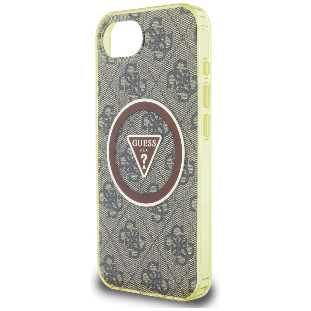 MagSafe-deksel for Apple iPhone 17e / 16e, Guess, IML Glitter 4G Circle Triangle, Brun
