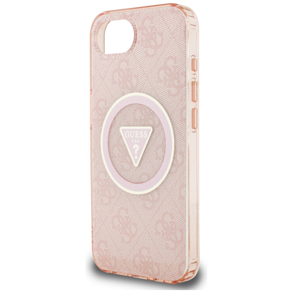 MagSafe-deksel for Apple iPhone 17e / 16e, Guess, IML Glitter 4G Circle Triangle, Rosa