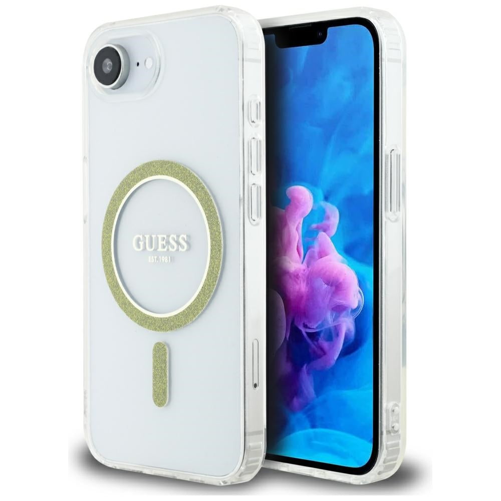 MagSafe-deksel for Apple iPhone 17e / 16e, Guess, IML Glitter Circle, Gjennomsiktig