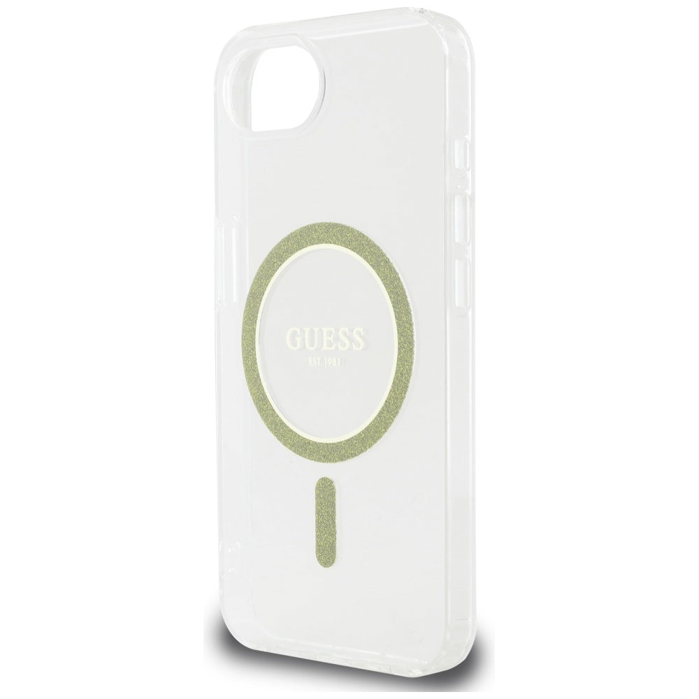 MagSafe-deksel for Apple iPhone 17e / 16e, Guess, IML Glitter Circle, Gjennomsiktig