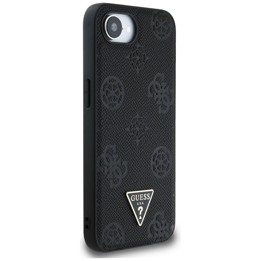 MagSafe-deksel for Apple iPhone 16e, Guess, Peony Grained Hot Stamp Triangle, Svart