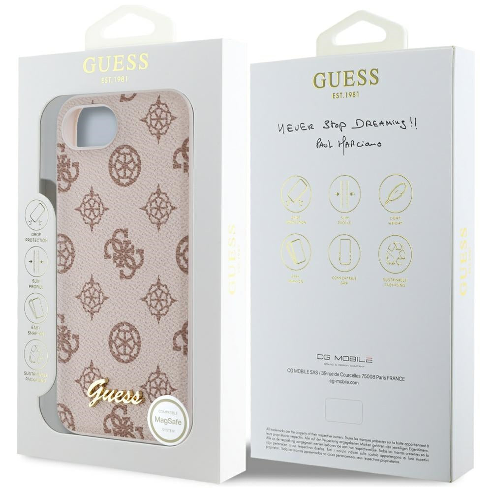 MagSafe-deksel for Apple iPhone 17e / 16e, Guess, Peony Script, Brun