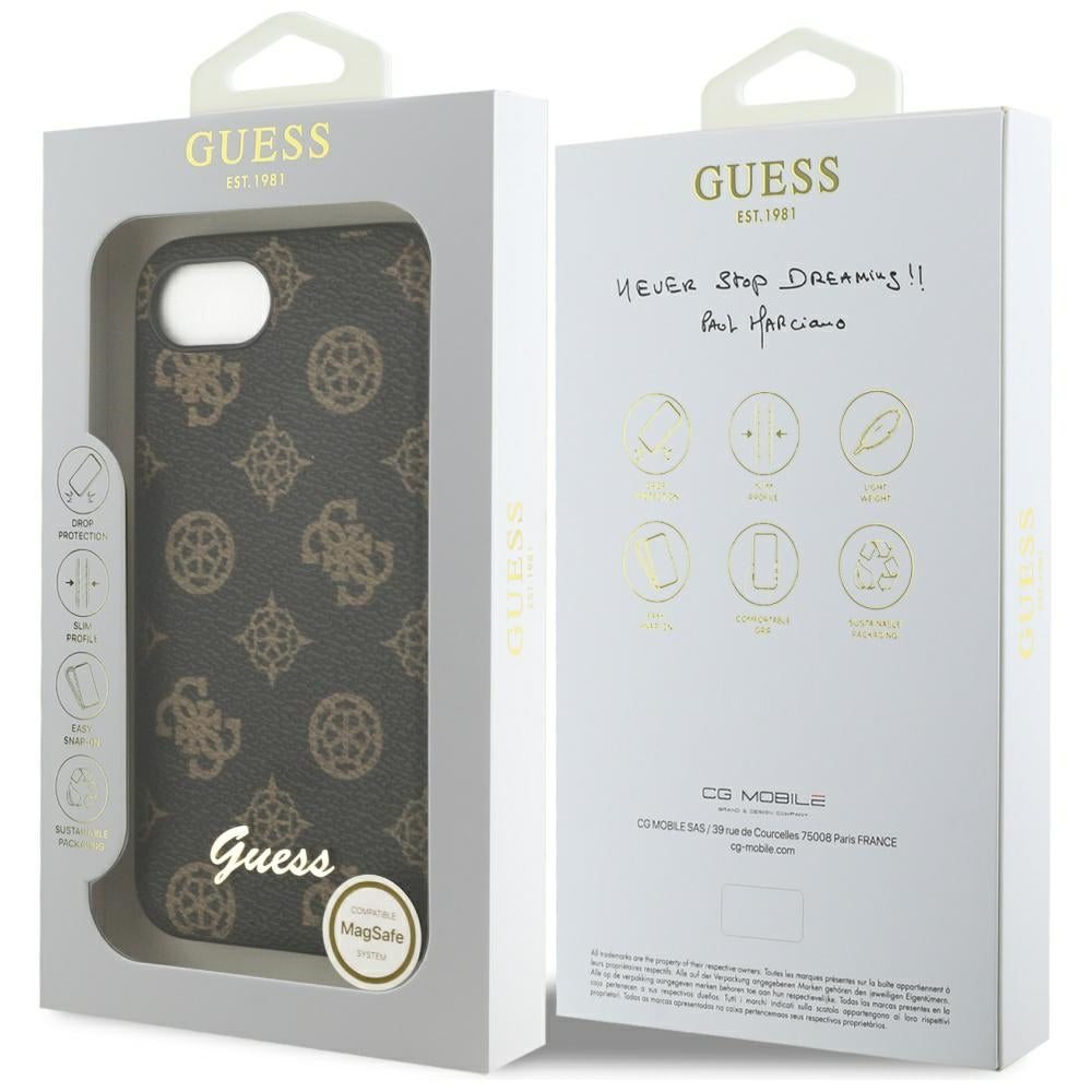 MagSafe-deksel for Apple iPhone 17e / 16e, Guess, Peony Script, Svart