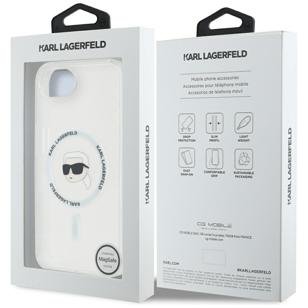 MagSafe-deksel for Apple iPhone 17e / 16e, Karl Lagerfeld, IML Karl's Head, Hvit