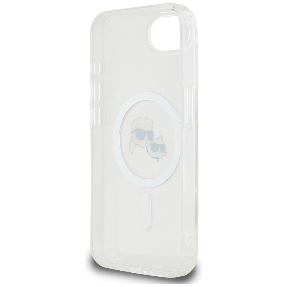MagSafe-deksel for Apple iPhone 17e / 16e, Karl Lagerfeld, IML Metal Karl & Choupette's Heads, Hvit