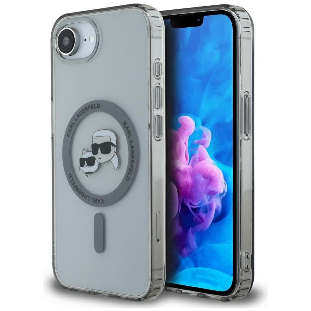 MagSafe-deksel for Apple iPhone 17e / 16e, Karl Lagerfeld, IML Metal Karl & Choupette's Heads, Svart