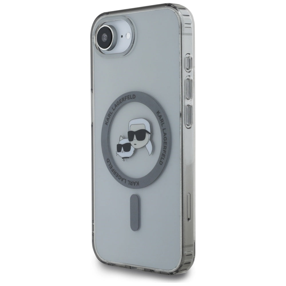 MagSafe-deksel for Apple iPhone 17e / 16e, Karl Lagerfeld, IML Metal Karl & Choupette's Heads, Svart