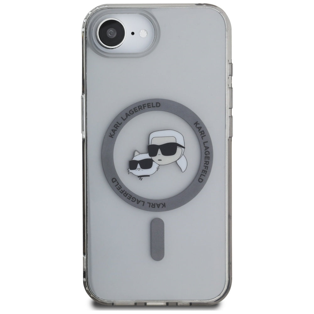 MagSafe-deksel for Apple iPhone 17e / 16e, Karl Lagerfeld, IML Metal Karl & Choupette's Heads, Svart