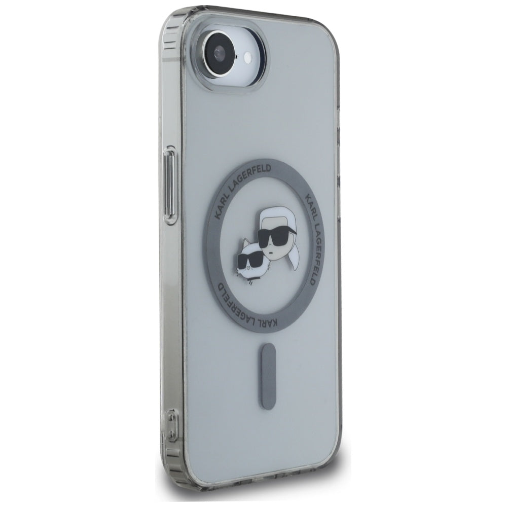 MagSafe-deksel for Apple iPhone 17e / 16e, Karl Lagerfeld, IML Metal Karl & Choupette's Heads, Svart