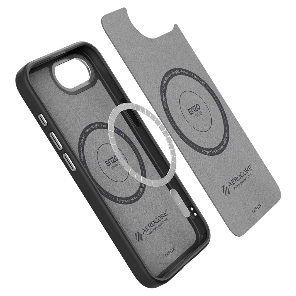 MagSafe-deksel for Apple iPhone 17e / 16e, Spigen, Enzo Aramid, Matt Svart