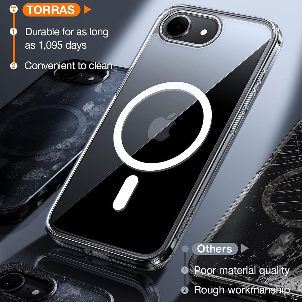 MagSafe deksel for Apple iPhone 17e / 16e, Torras, Guardian, Gjennomsiktig