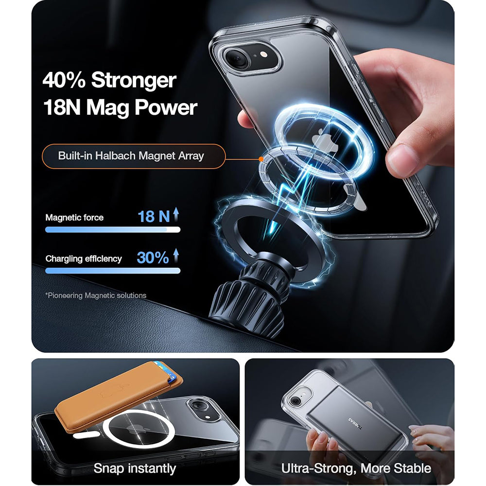 MagSafe deksel for Apple iPhone 17e / 16e, Torras, Guardian, Gjennomsiktig