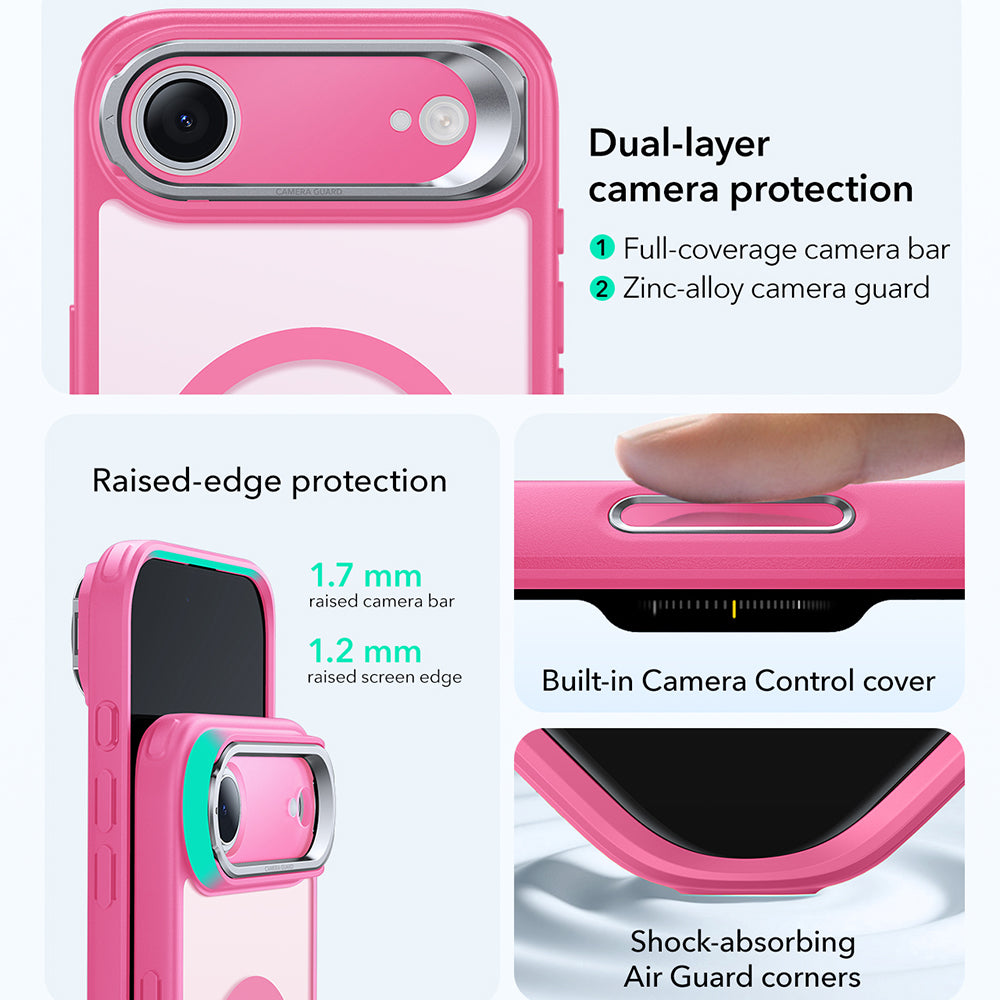 MagSafe-deksel for Apple iPhone 17 Air, ESR, Classic Hybrid Kickstand, Satinrosa
