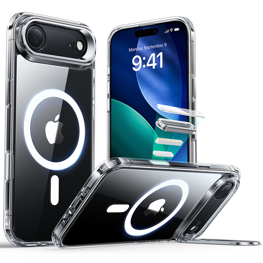 MagSafe-deksel for Apple iPhone 17 Air, ESR, Classic Hybrid Kickstand, Gjennomsiktig
