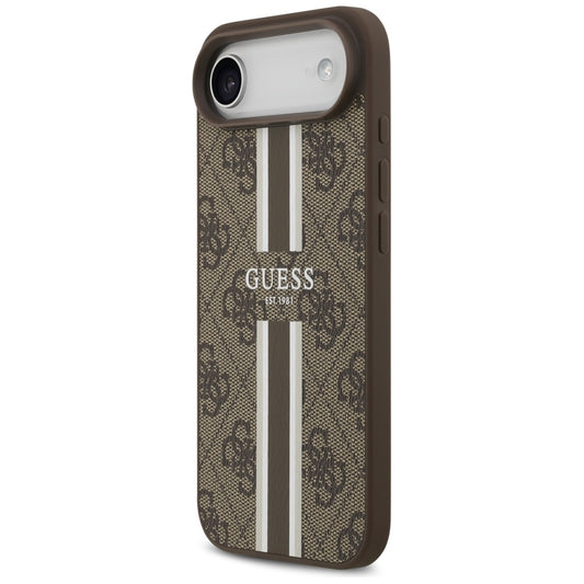 MagSafe-deksel for Apple iPhone 17 Air, Guess, 4G Printed Stripes, Brun
