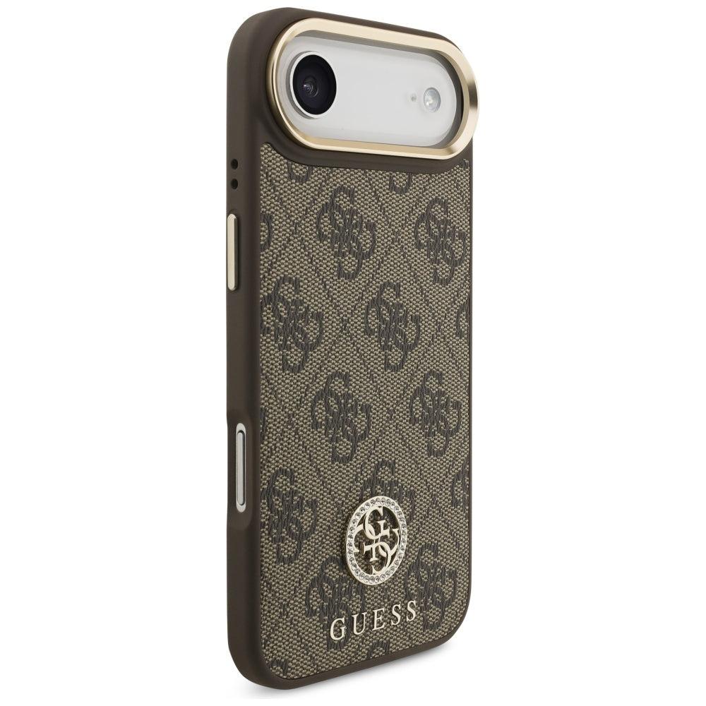MagSafe-deksel for Apple iPhone 17 Air, Guess, 4G Strass Logo with Big Strap, Brun