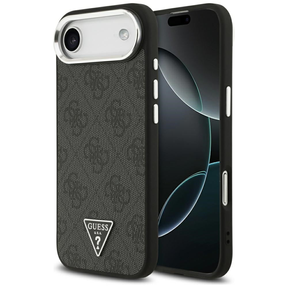 MagSafe-deksel for Apple iPhone 17 Air, Guess, 4G Triangle Logo, Svart Sølv