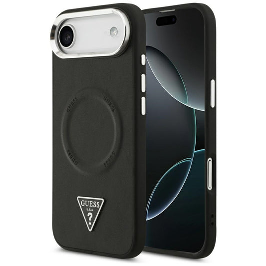 MagSafe-deksel for Apple iPhone 17 Air, Guess, Triangle Logo, Svart Sølv