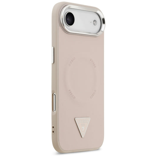 MagSafe-deksel for Apple iPhone 17 Air, Guess, Triangle Logo, Sølvrosa