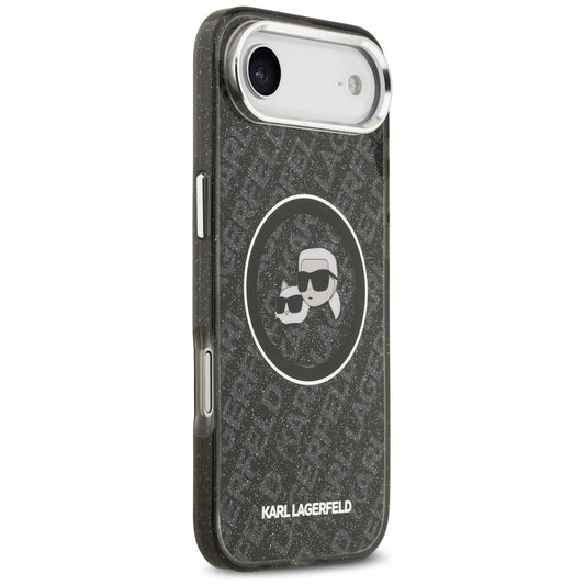 MagSafe-deksel for Apple iPhone 17 Air, Karl Lagerfeld, IML Glitter Karl & Choupette`s Heads, Svart