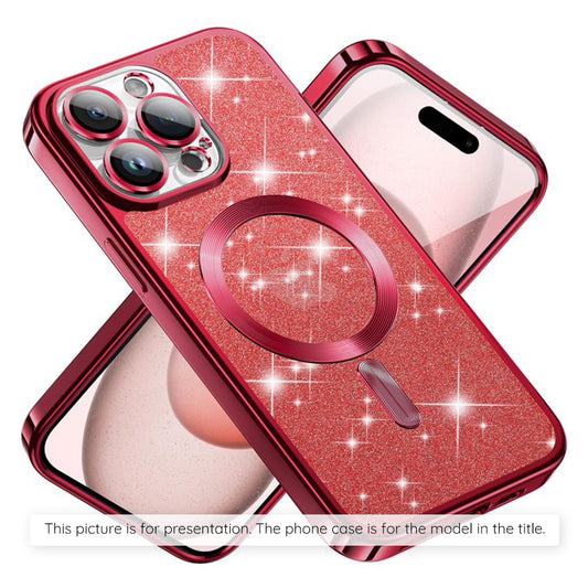 MagSafe-deksel for Apple iPhone 17 Air, Techsuit, Luxury Glitter, Rosa