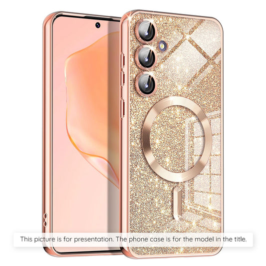MagSafe-deksel for Apple iPhone 17 Air, Techsuit, Luxury Glitter, Rosa Gull