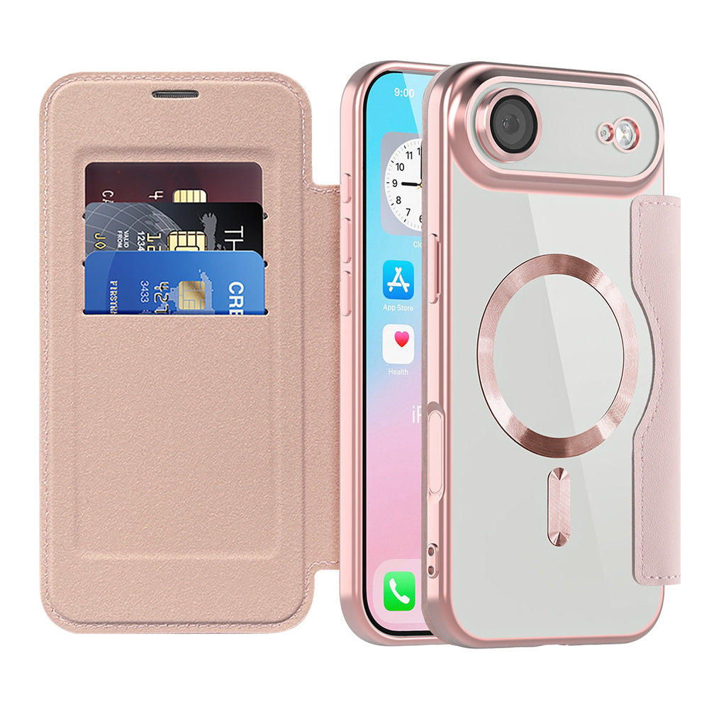 MagSafe-deksel for Apple iPhone 17 Air, Techsuit, SmartMag Book, Rosa
