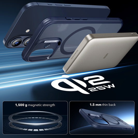 MagSafe-deksel for Apple iPhone 17, ESR, Classic Hybrid, Satinblå